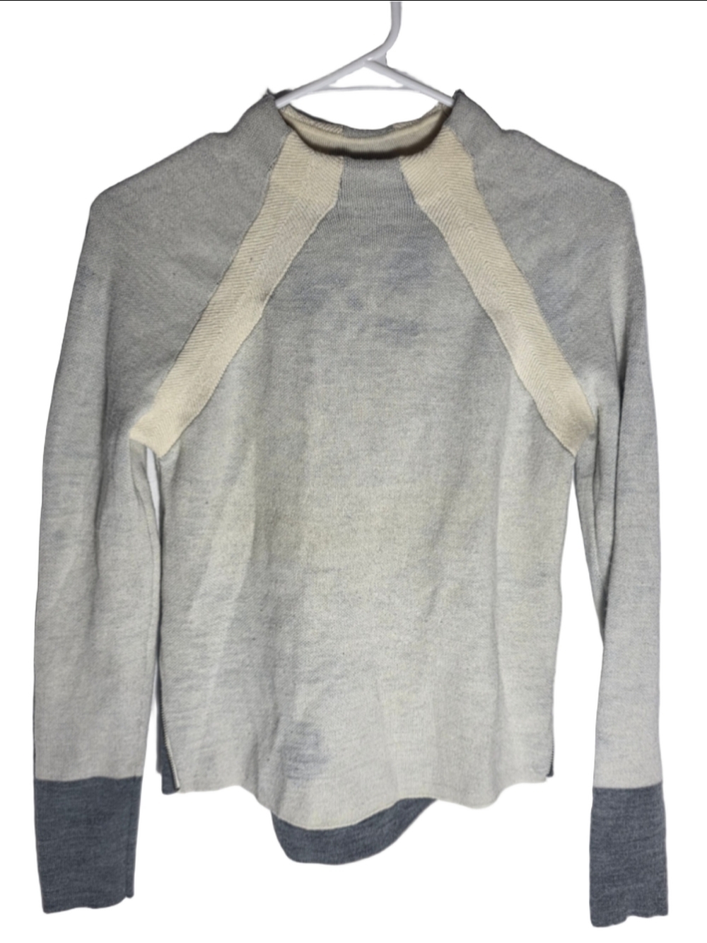 Women's Armani Exchange Sweater S Grey Beige Crew Neck designer fashion cozy